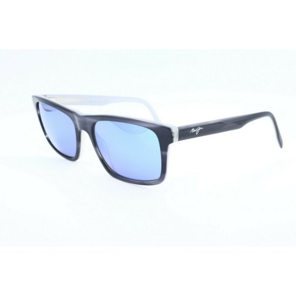 Maui Jim Waipio Valley MJ 812-06E Square Black Sunglasses Polarized Blue Lens - Picture 1 of 5